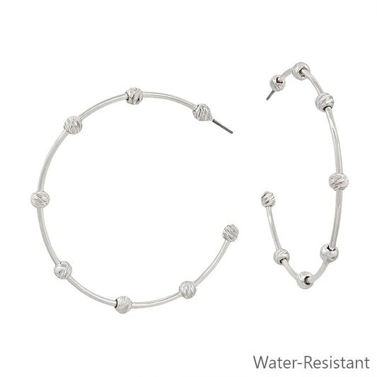 Sweet Magnolia in Silver Hoops